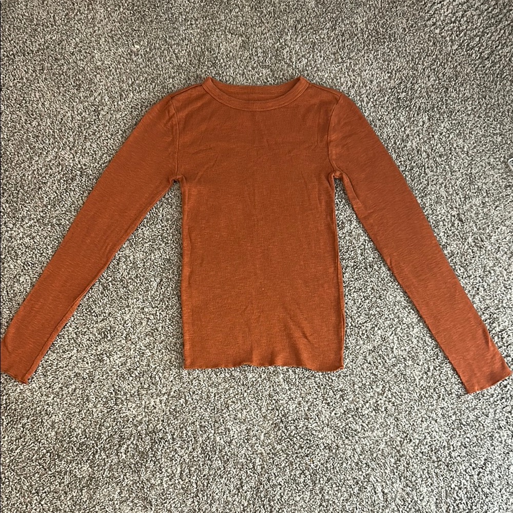 Women's Orange Long Sleeve Top